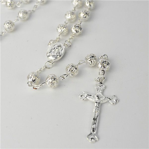 Large Rosary (Miraculous Medal centre) - silver