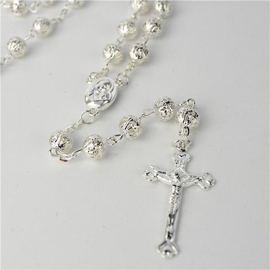 Large Rosary (Miraculous Medal centre) - silver